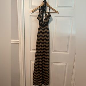 Halter knit maxi dress